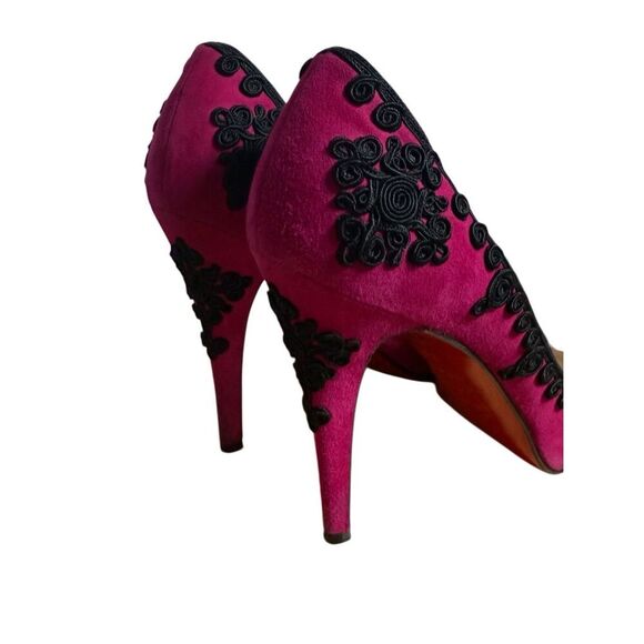 Christian Louboutin Very Brode 120 Suede Heels Sz EU 36 / US 6 Magenta (Fuchsia) - Picture 9 of 16